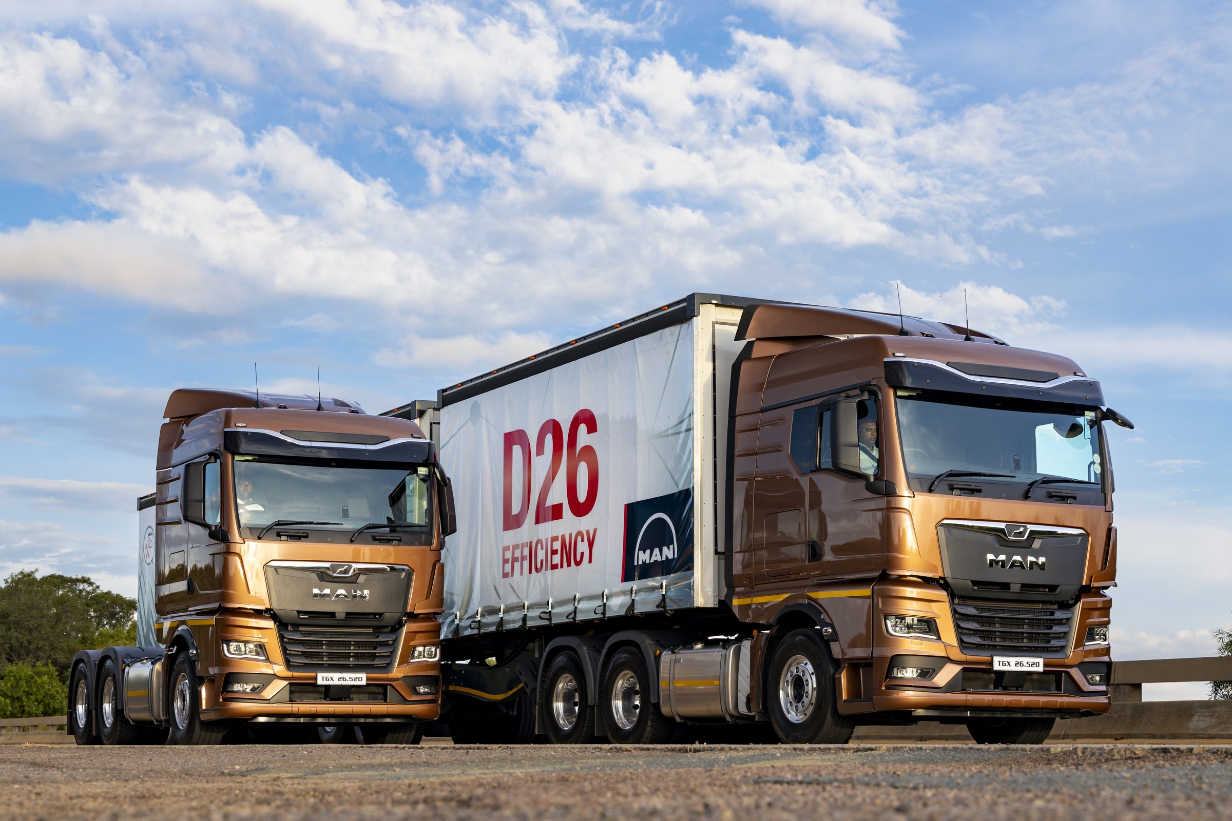 MAN TGX truck and trailer combination finished in flawless factory-standard paintwork